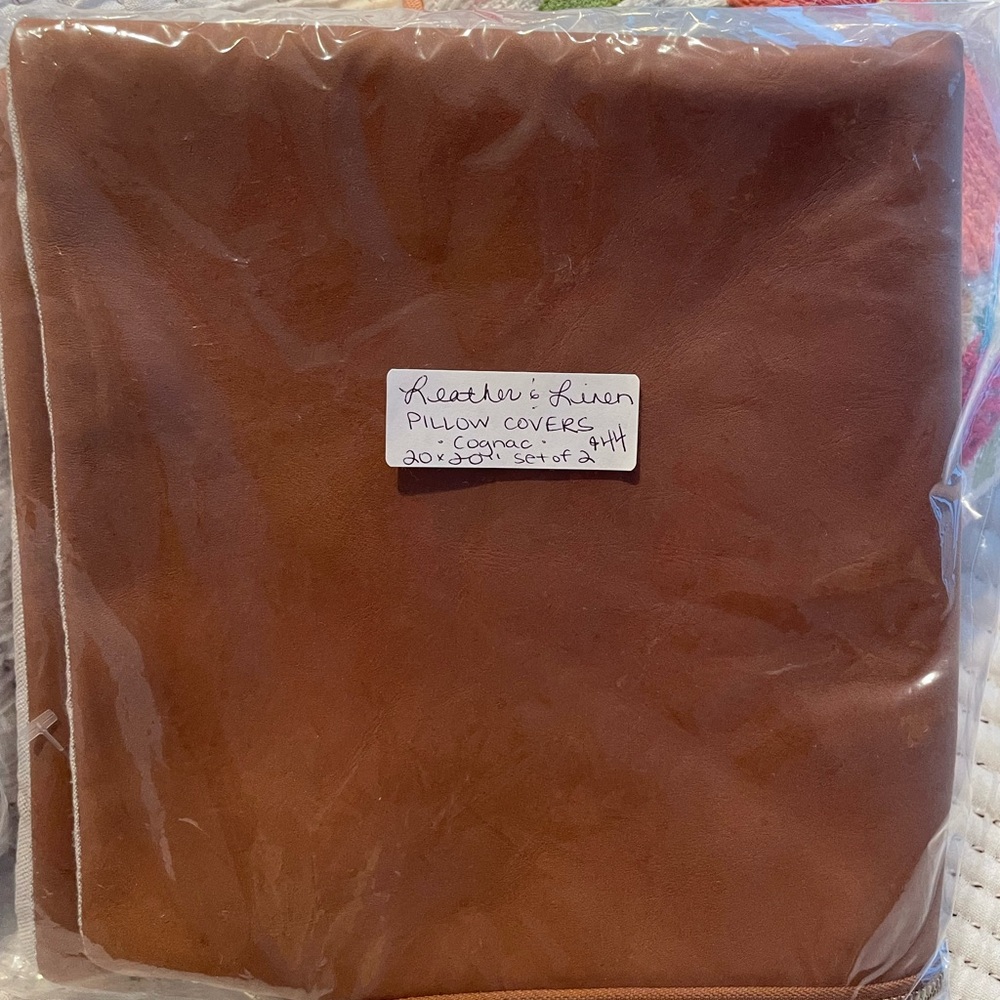 Quince Leather & Linen Pillow Covers
